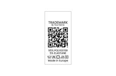 Pesulappu Merkki QR-koodilla Model TC-M183 Vaatteiden pesumerkinnät Model TC-M183