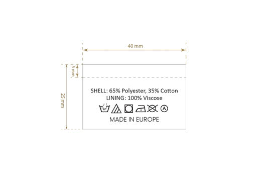 Pesulappu merkki Model TC-M187