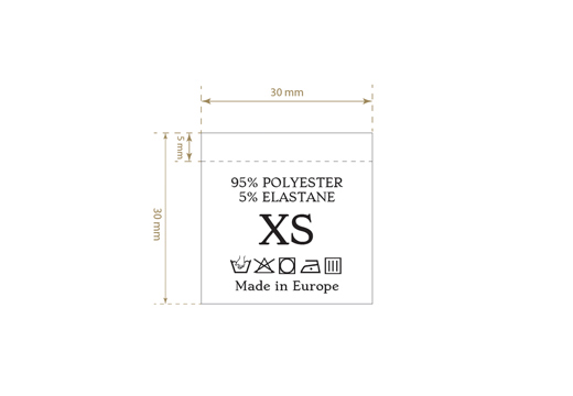 Pyykkiohje- ja kokomerkit Model TC-M189