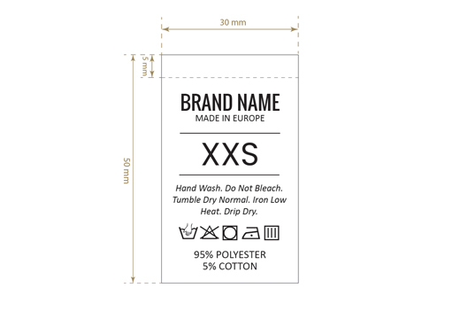 Pyykkiohje- ja kokomerkit Model TC-M192