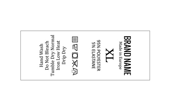 Pyykkiohje- ja kokomerkit Model TC-M26